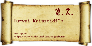 Murvai Krisztián névjegykártya