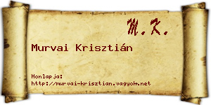 Murvai Krisztián névjegykártya